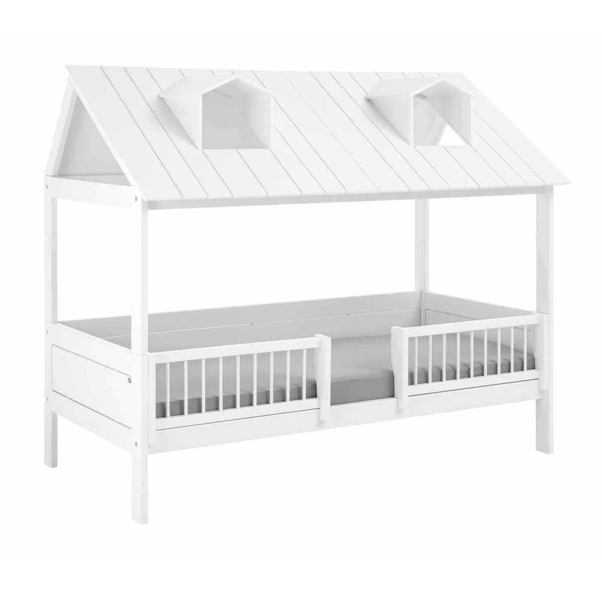Kinderbett Beachhouse  90x200 cm, weiss-deckend, mit DeLuxe-Lattenrost