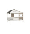 Lifetime Kidsrooms Basic Cabin Bed "The Hideout" in Whitewash with Roll Slatted Frame 90x200 cm