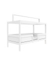Letto 4-in-1 Lifetime con Tetto in Tessuto e Rete a Doghe Standard in Bianco