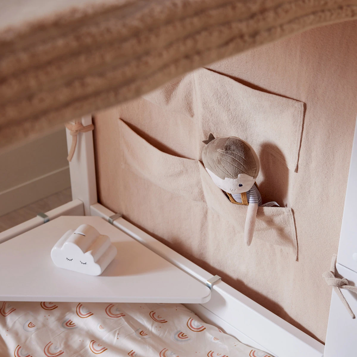 Letto a baldacchino Lifetime 4 in 1 con cielo Fairy Dust, 90x200 cm, telaio a doghe deluxe bianco