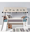 Climb & Slide Bunk Bed with Deluxe Slatted Frame – Wild Land in White