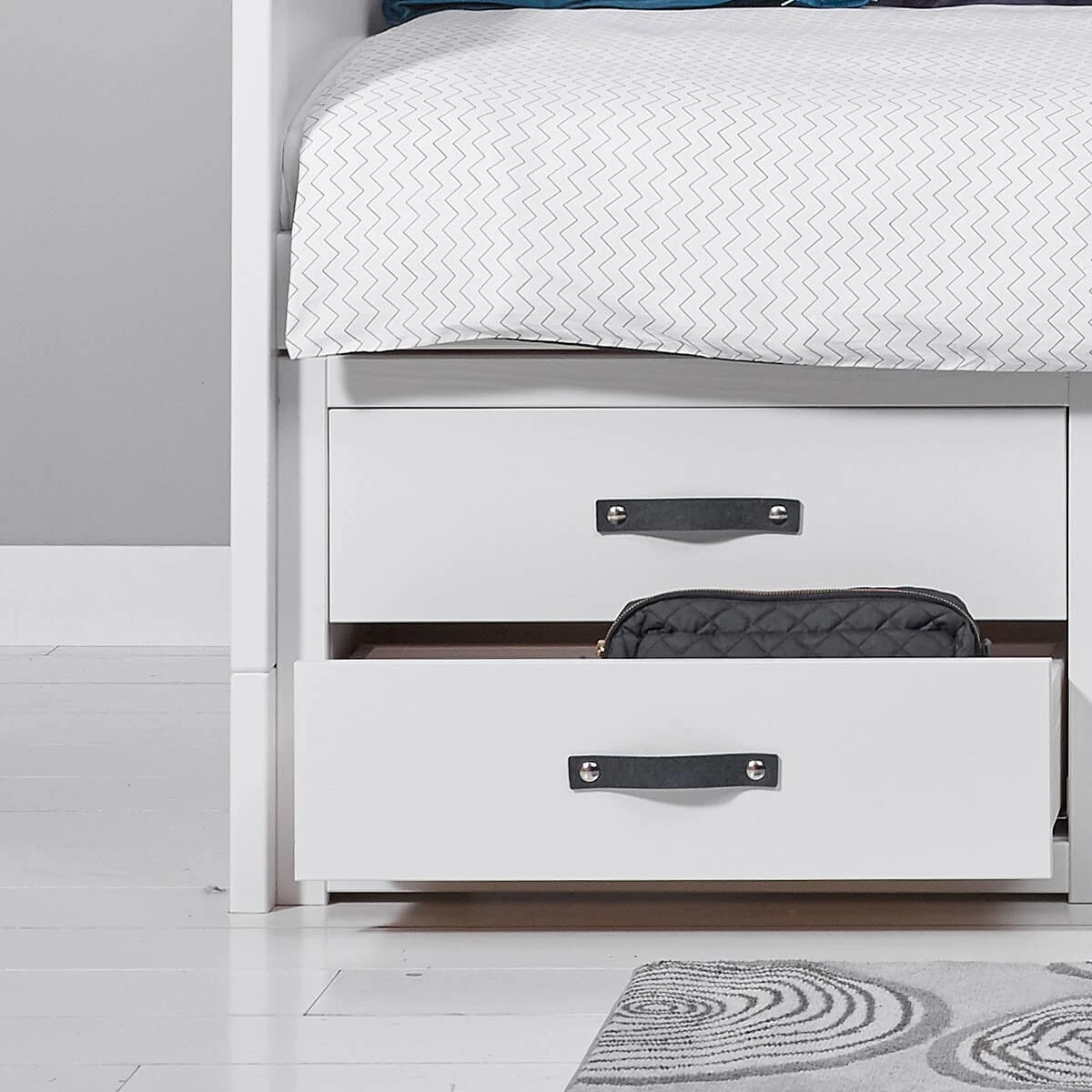 Lifetime Kojenbett Kombi 1mit Rollboden und Schubladen weiss