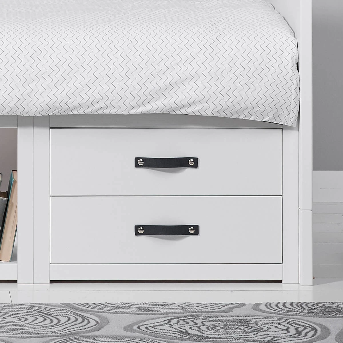 Lifetime Kojenbett Kombi 1mit Rollboden und Schubladen weiss