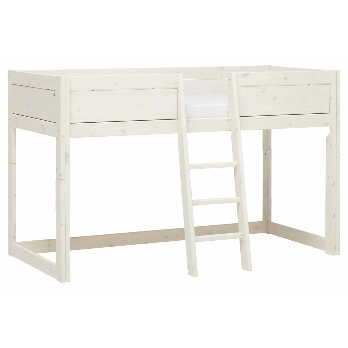 Lifetime Himmelbett 4 in 1 mit Himmel Peach, 90x200 cm, Inkl. Deluxe-Lattenrost whitewash