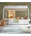 4-in-1 Children's Bed Canoe Adventure Lifetime with Fabric Roof in White