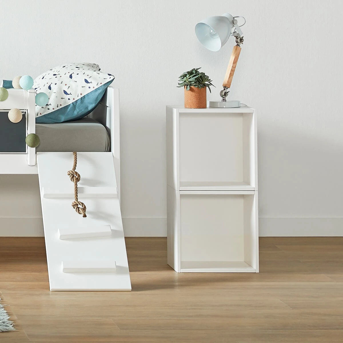 Lit superposé Lifetime Climb & Slide Kombi 1 avec cadre à lattes Deluxe blanc