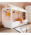 4 in 1 Combo 2 Lifetime - Bed for fabric roof 90x200cm White deluxe slatted frame + mattress