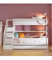 Lifetime Family Bunk Bed 90/90 with Ladder and Deluxe Slatted Frame in White, including Deluxe Guest Bed