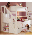 Lifetime Kidsrooms Etagenbett Family 120/140x200 mit Treppe und Deluxe Lattenrost in Weißgewaschenem Finish