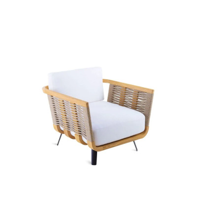 Poltrona Welcome in teak e corda (struttura)