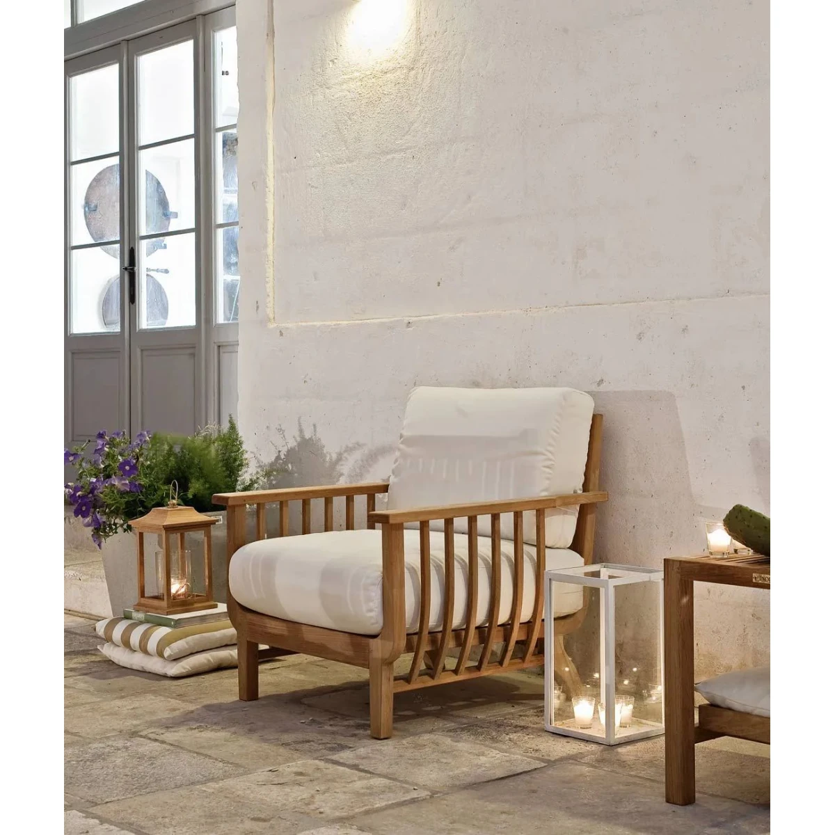 Unopiù Sessel Chelsea aus teakholz ohne Sitzpolster– Teak Garten Luxus