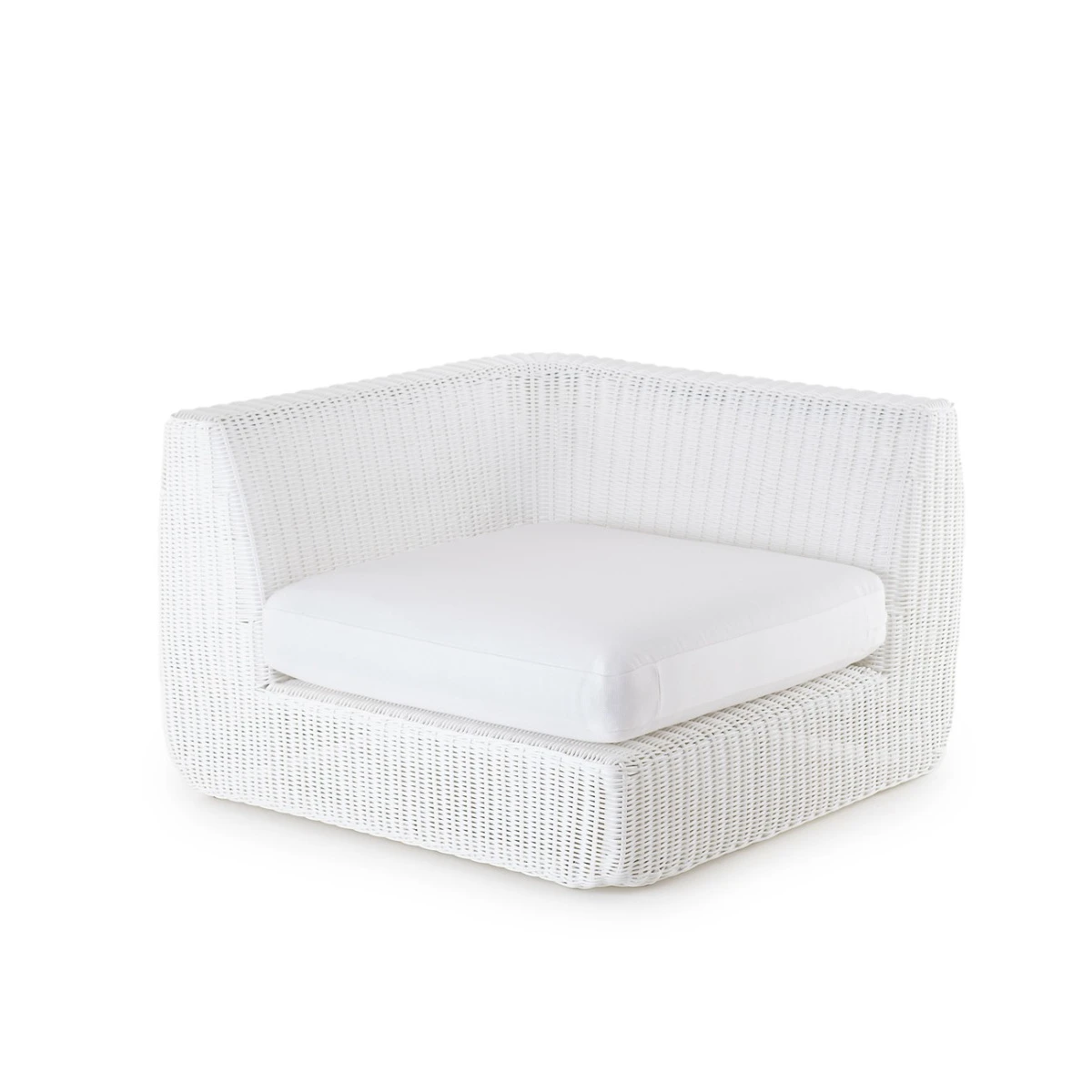 Module d'angle sans coussin Agorà de Unopiù en Waprolace blanc