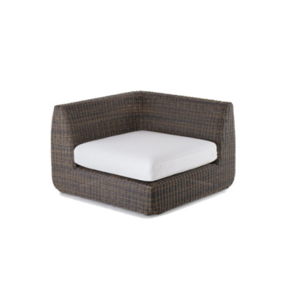 Agorà corner module without seat cushion from Unopiù in Waprolace colour tropical brown