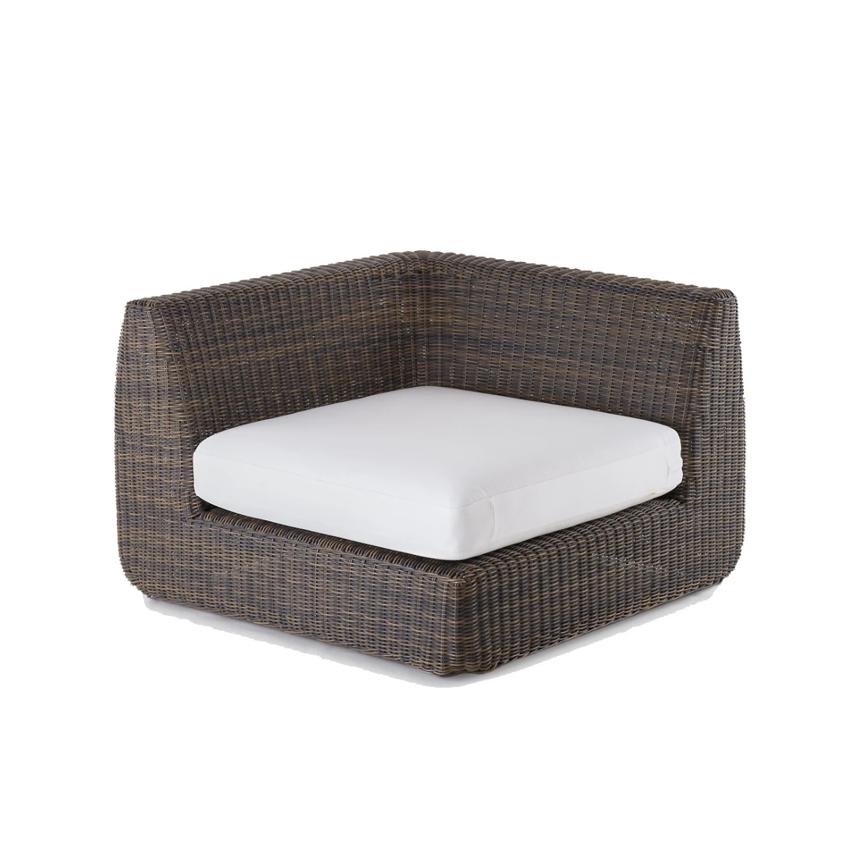 Agorà corner module without seat cushion from Unopiù in Waprolace colour tropical brown