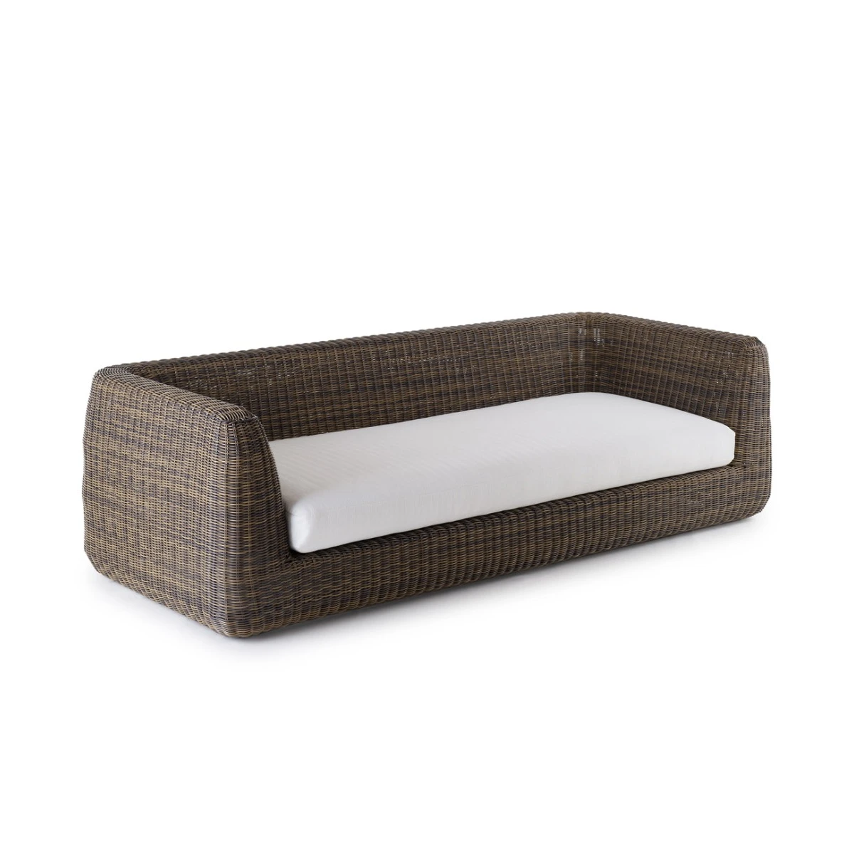 Divano a 3 posti senza cuscino di seduta Agorà in Waprolace tropical brown - Design Unopiù