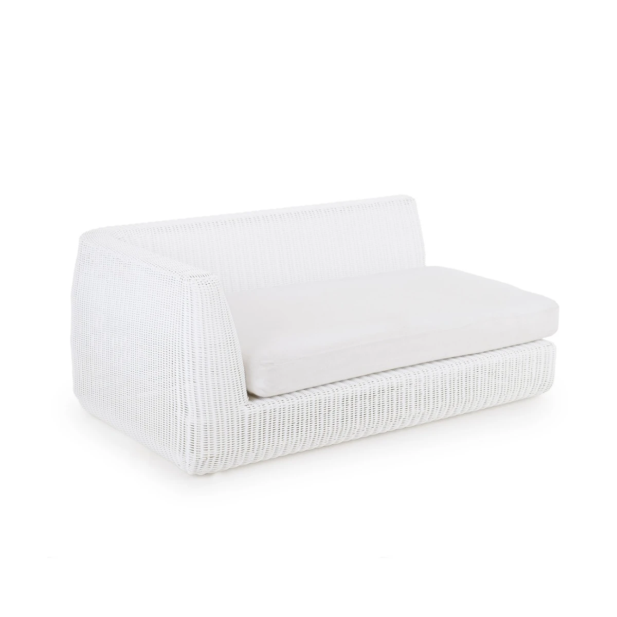 Unopiù module d'extrémité sans coussin à droite Agorà en Waprolace, blanc