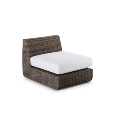 Module de dossier sans coussin d'assise Agorà de Unopiù en WaProLace en tropical brown