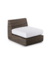 Agorà backrest module without seat cushion from Unopiù made of WaProLace in tropical brown