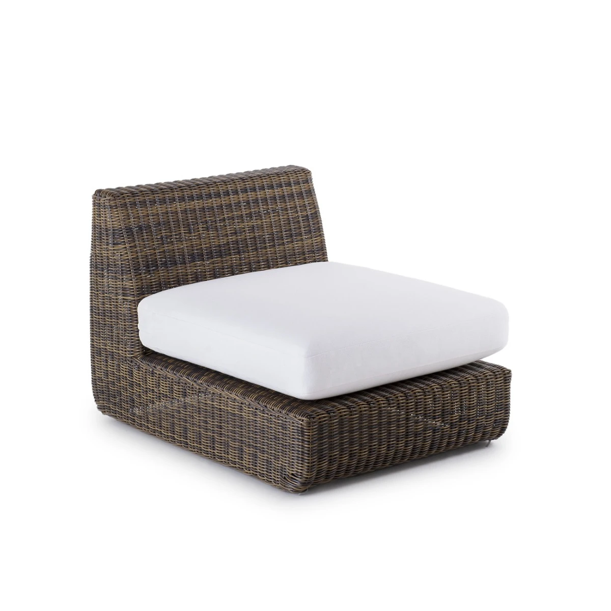 Agorà backrest module without seat cushion from Unopiù made of WaProLace in tropical brown