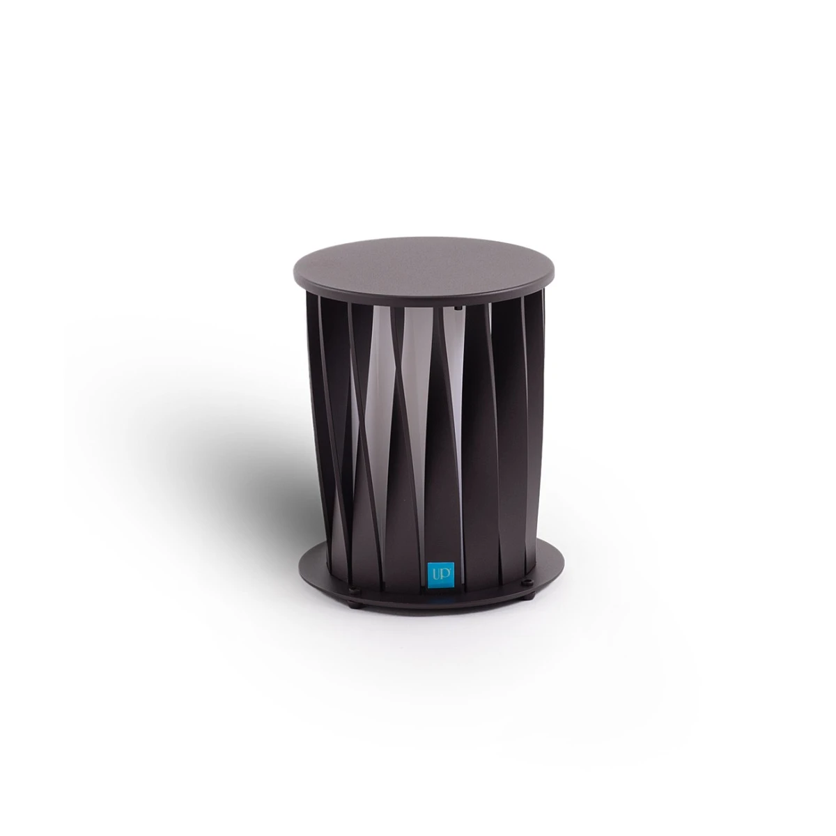 Lampe Aton aus Aluminium mit gedrehten Leisten, H 32 cm bronzefarben