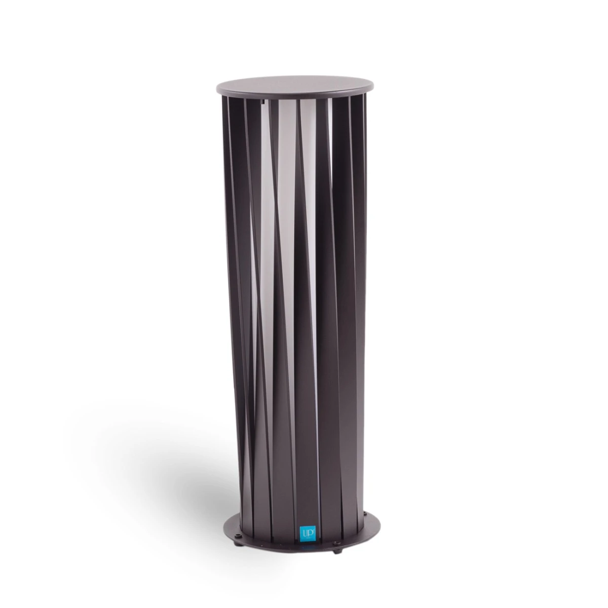 Lampe Aton aus Aluminium mit gedrehten Leisten, H 76 cm bronzefarben