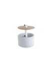 Lipari cement umbrella base with adjustable iroko tabletop Ø 85