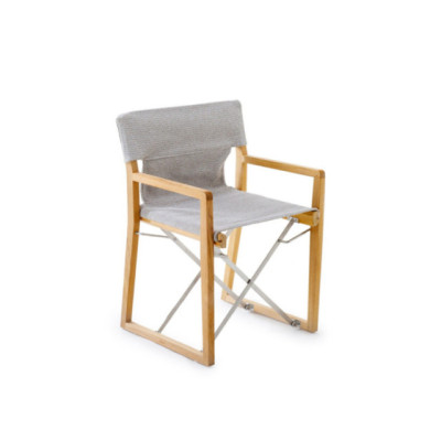 Cosette small armchair teak and stainless steel (structure)