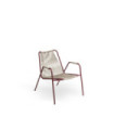 Fauteuil lounge Coco Unopiù en acier et corde - syrah/beige