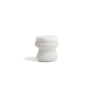 Base pouf/tavolo Agorà in WaProLace bianco - Design elegante per esterni