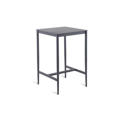 Table haute carrée Luce Unopiù aluminium graphite