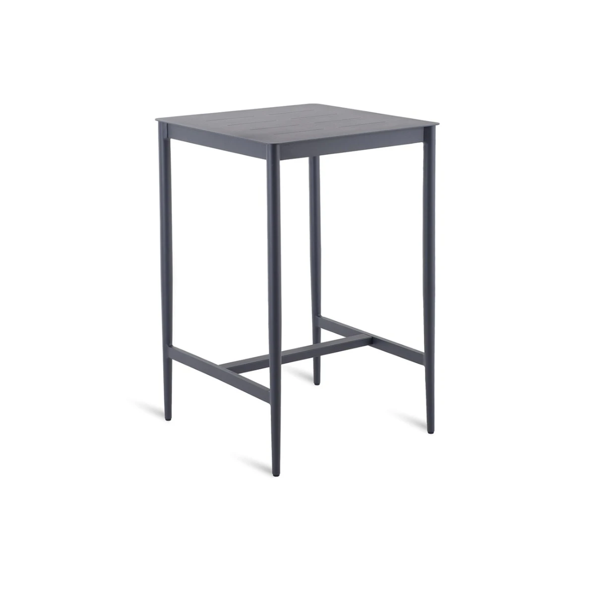 Table haute carrée Luce Unopiù aluminium graphite