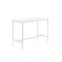 Table carrée haute Luce Unopiù aluminium blanc ivoire