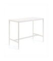 Table carrée haute Luce Unopiù aluminium blanc ivoire