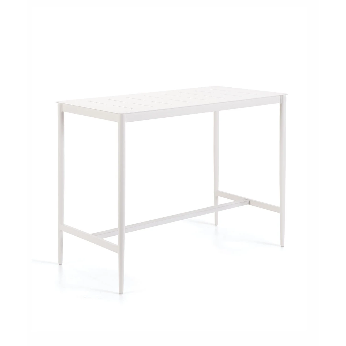 Table carrée haute Luce Unopiù aluminium blanc ivoire