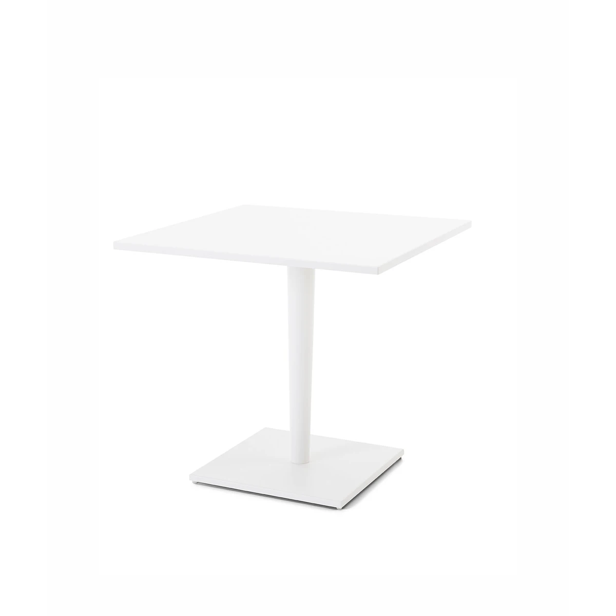 Table carrée Luce Unopiù aluminium blanc ivoire