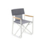 Poltroncina Cosette con struttura in alluminio di colore bianco