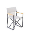 Poltroncina Cosette con struttura in alluminio di colore grafite