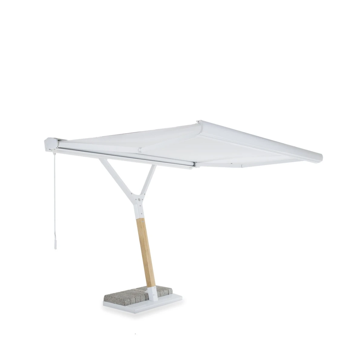 Parasol Salento manuelle 300 X 250 cm structure latérale blanc