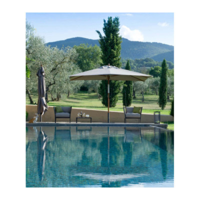 Ombrello quadrato 300 x 300 cm Lipari di Unopiù Grigio Perla