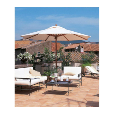 Ombrellone rotondo Ø 400 cm Lipari di Unopiù in colore bianco naturale