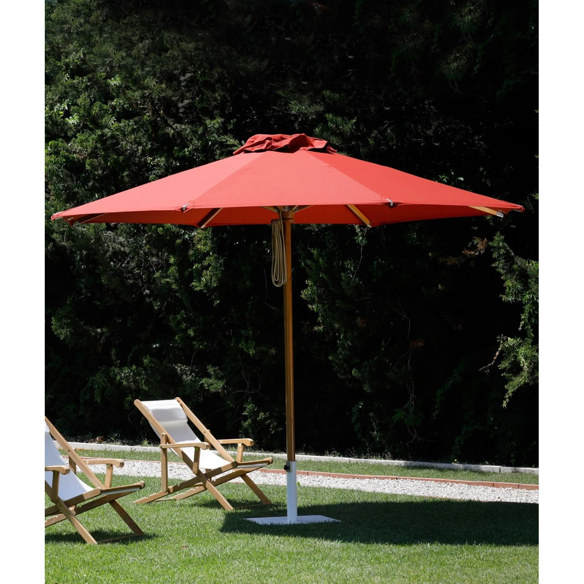 Runder Sonnenschirm Ø 400 cm Lipari von Unopiù in Rostfarbe kaufen