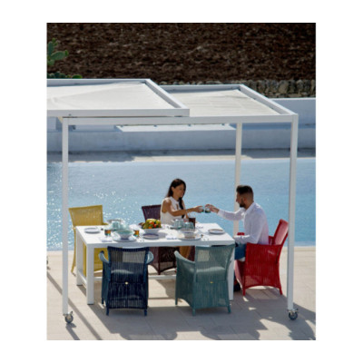 Copertura con telo microforato per modulo base, colore struttura bianco
