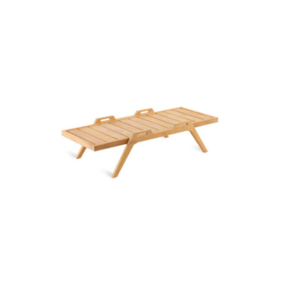 Tavolino rettangolare Synthesis Unopiù in teak con maniglie eleganti