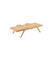 Tavolino rettangolare Synthesis di Unopiù in legno di teak con maniglie