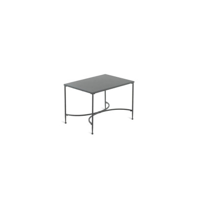 Unopiù Rectangular coffee table Toscana 52 x 38 cm in iron, colour graphite grey