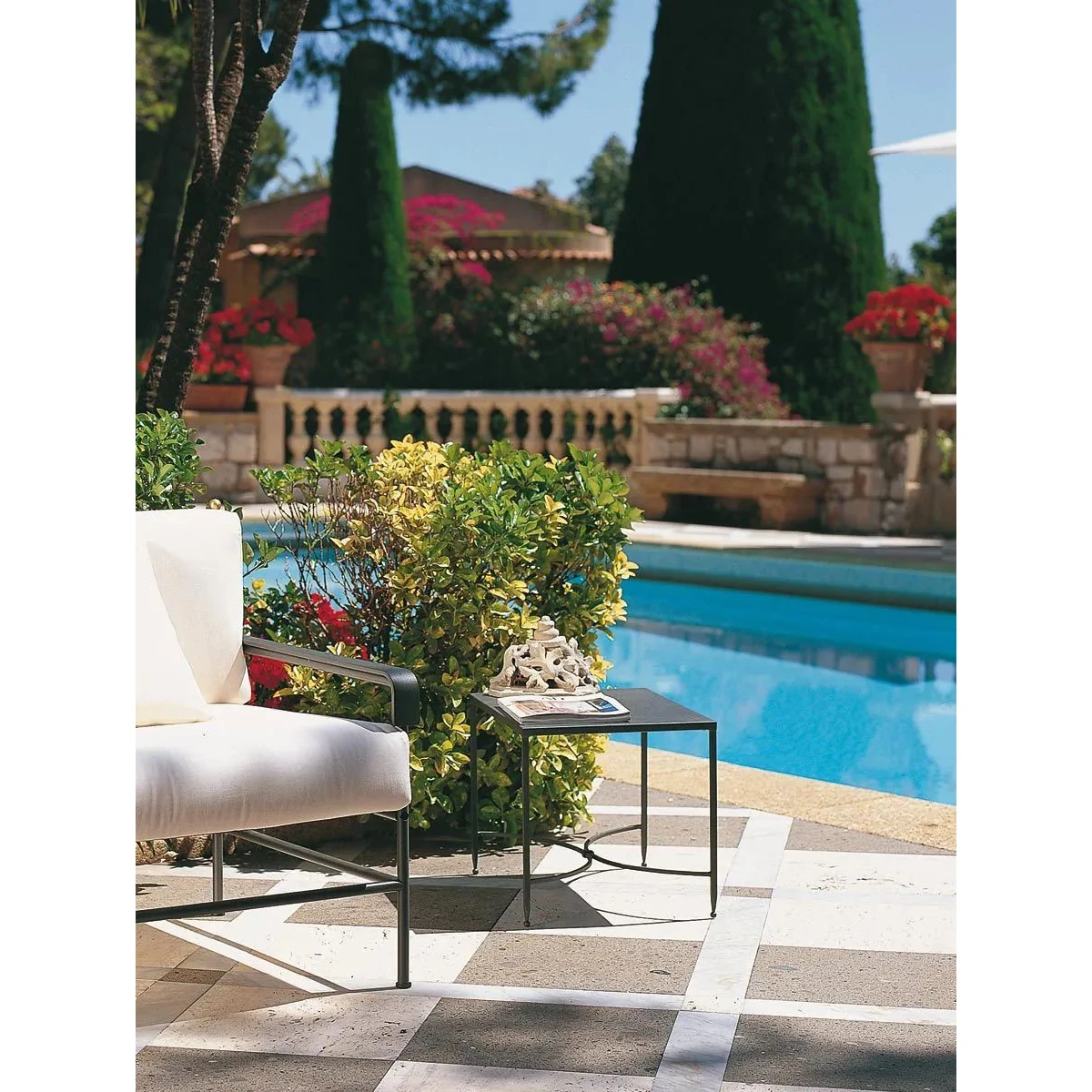 Unopiù Rectangular coffee table Toscana 52 x 38 cm in iron, colour graphite grey