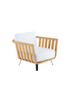 Welcome armchair in teak with seat and backrest cushions