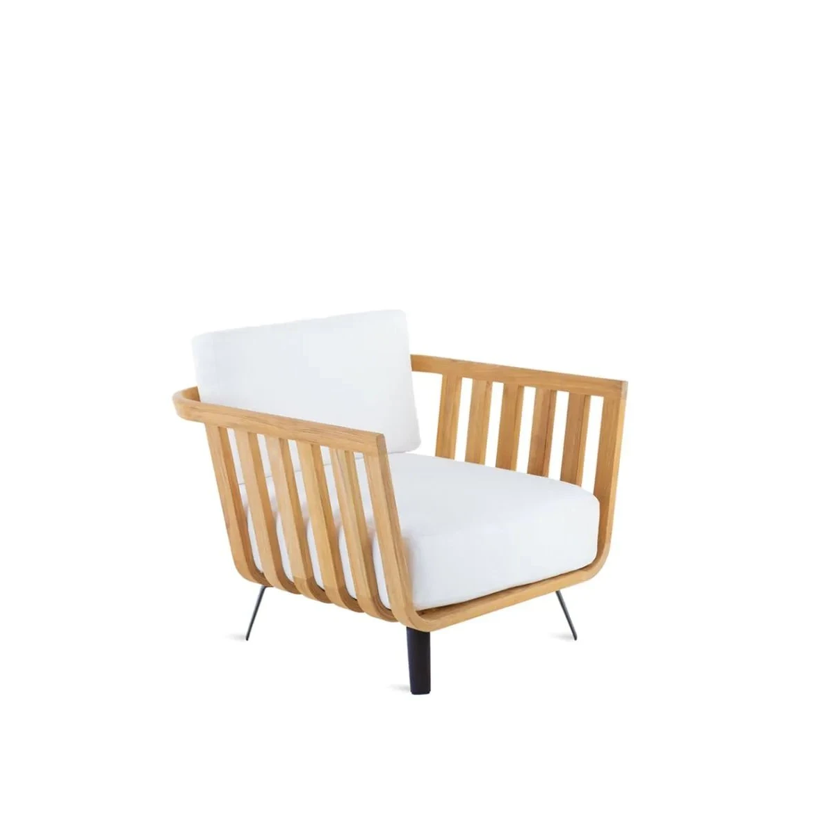 Unopiù Welcome - Teak Wood Outdoor Armchair with seat and backrest cushions
