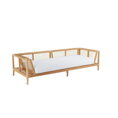 Divano Synthesis Unopiù in Teak e Waprolace - L 260 Eleganza e Comfort