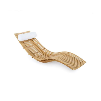 Chaise longue Swing impilabile di Unopiù in teak